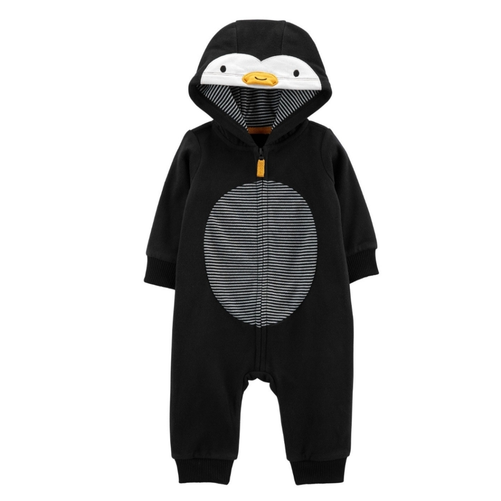 Carter's Penguin Zip Up Jumpsuit- Black 9M US